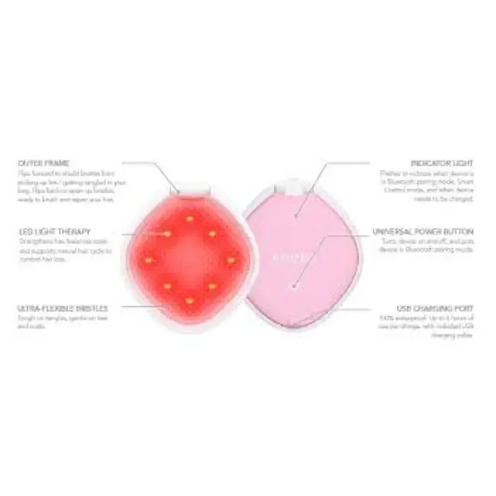 NEW FOREO Flip Play Red Light Hairbrush- Tickle Me Pink FREE GIFT!
